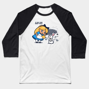 Cute Kawaii Alice in Wonderland Killer Rabbit Vintage Cartoon Mashup Baseball T-Shirt